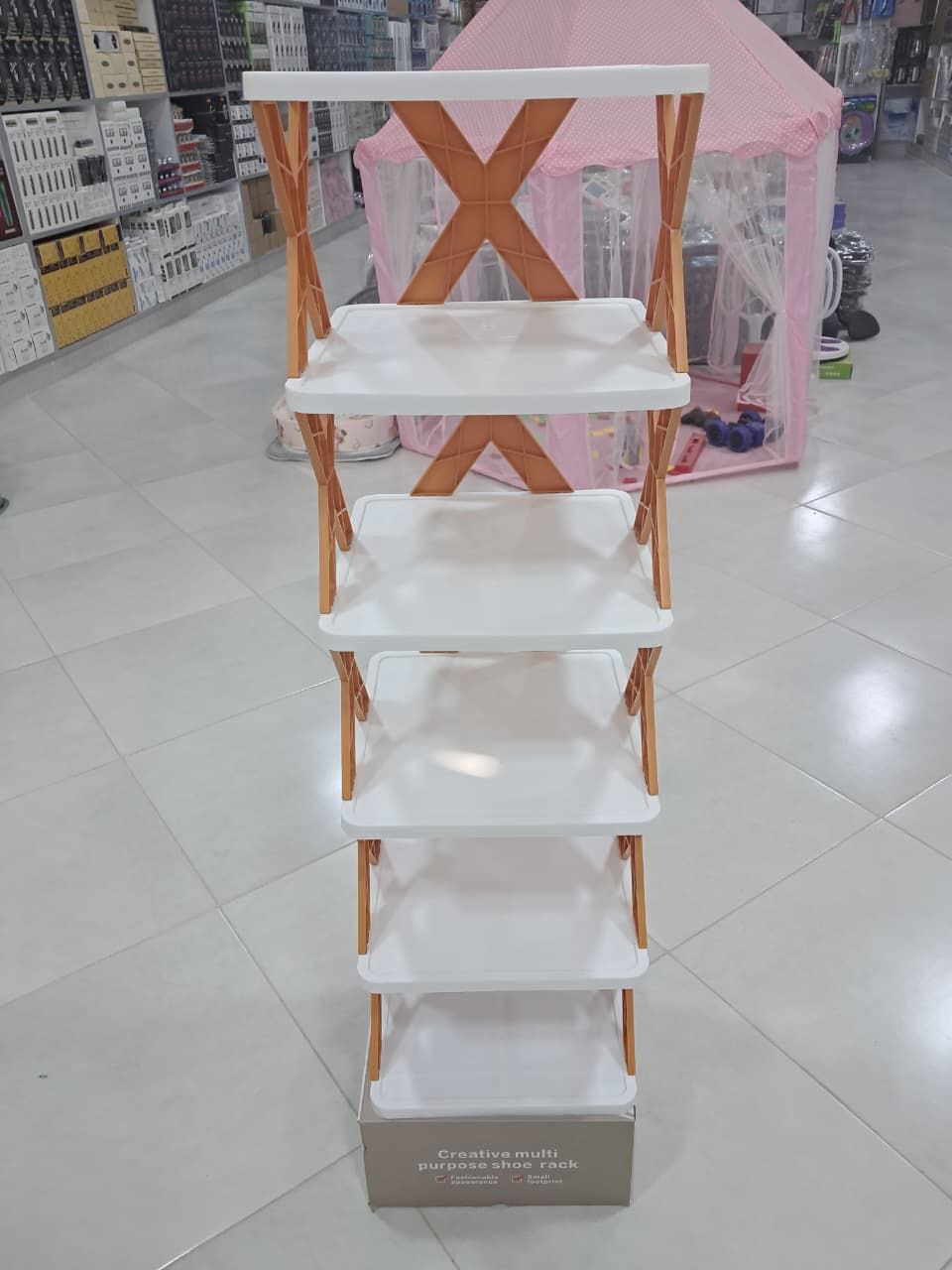 خزانة أحذية قابلة للطي بأربعة أرفف Armoire à Chaussures pliable 4 niveaux