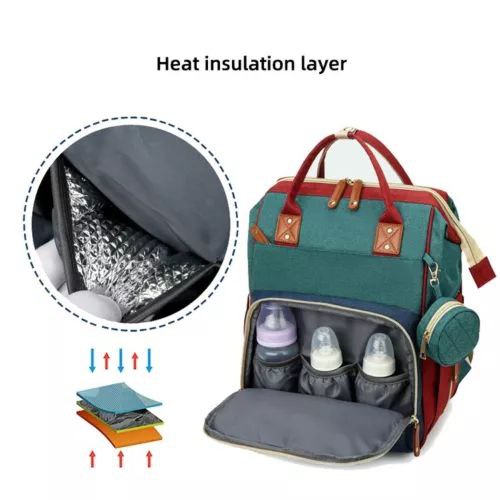 Sac à dos avec petit sac, sac de rangement pour bouteilles, couches en poudre, étanche, grande capacité, sacs de poussette pour bébé