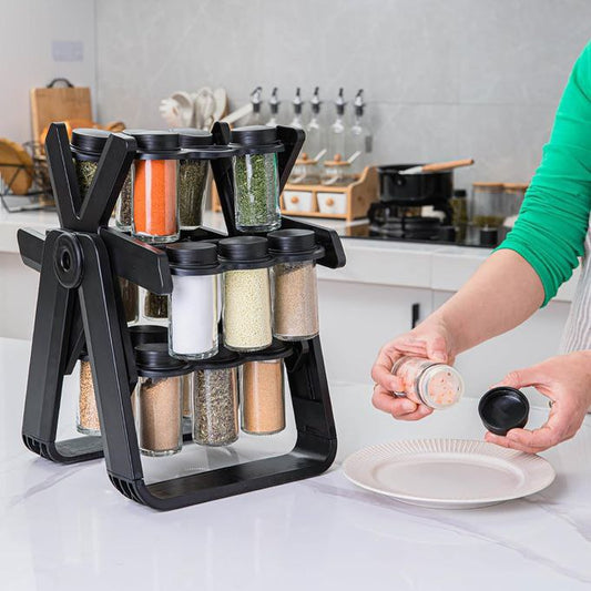 ROTATING WHEEL GLASS SHELF منظم التوابل الدوار