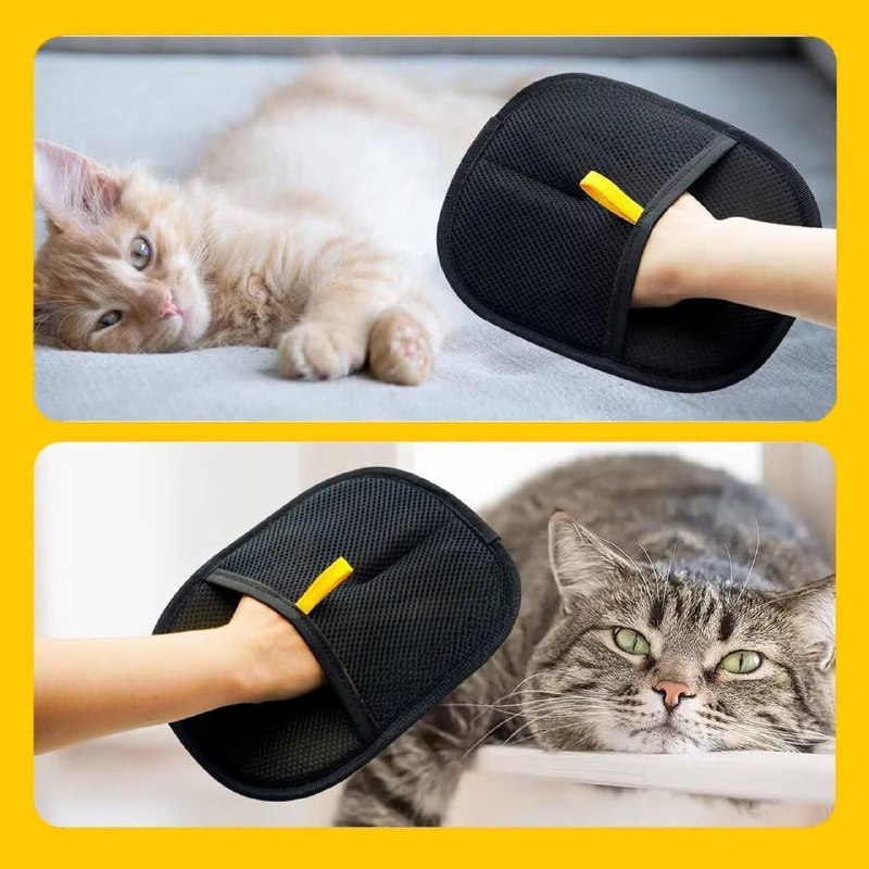 STATIC REMOVAL GLOVE قفازات إزالة الوبر قابلة للغسل لإزالة شعر الحيوانات الأليفة Gants anti-peluches lavables pour enlever les poils d'animaux et les vêtements