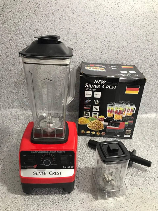 SC-1589 New silver Crest 4500W Blender 2in1 Multifunction خلاط كريست الجديد الفضي SC-1589 بقوة 4500 واط، متعدد الوظائف 2 في 1