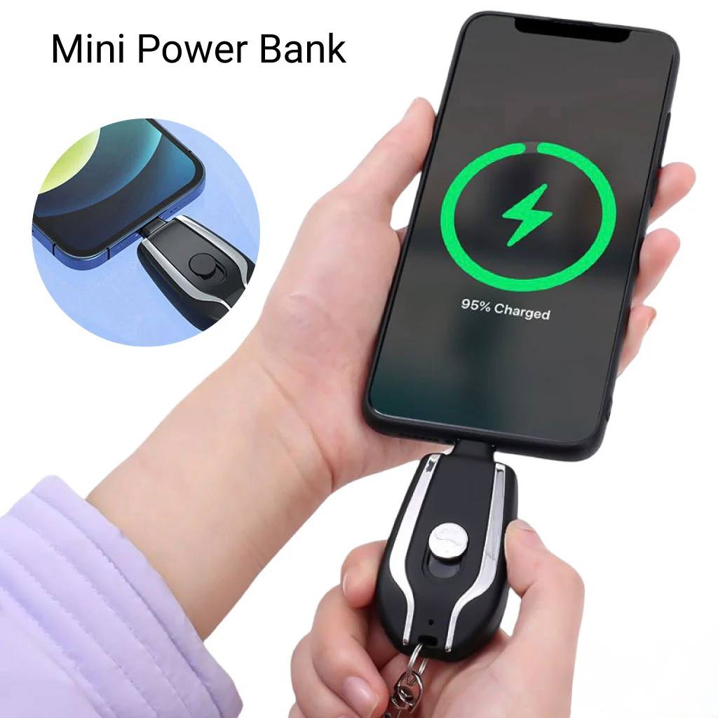 شاحن USB صغير محمول لأجهزة iPhone مع سلسلة مفاتيح POWER POD Petit Power Bank de iPhone Portable Compact USB avec Porte-Clés