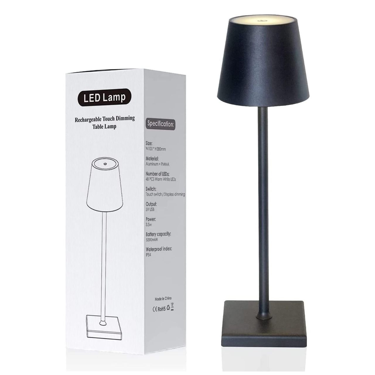 LED Lamp مصابيح طاولة لاسلكية قابلة لإعادة الشحن عبر USB