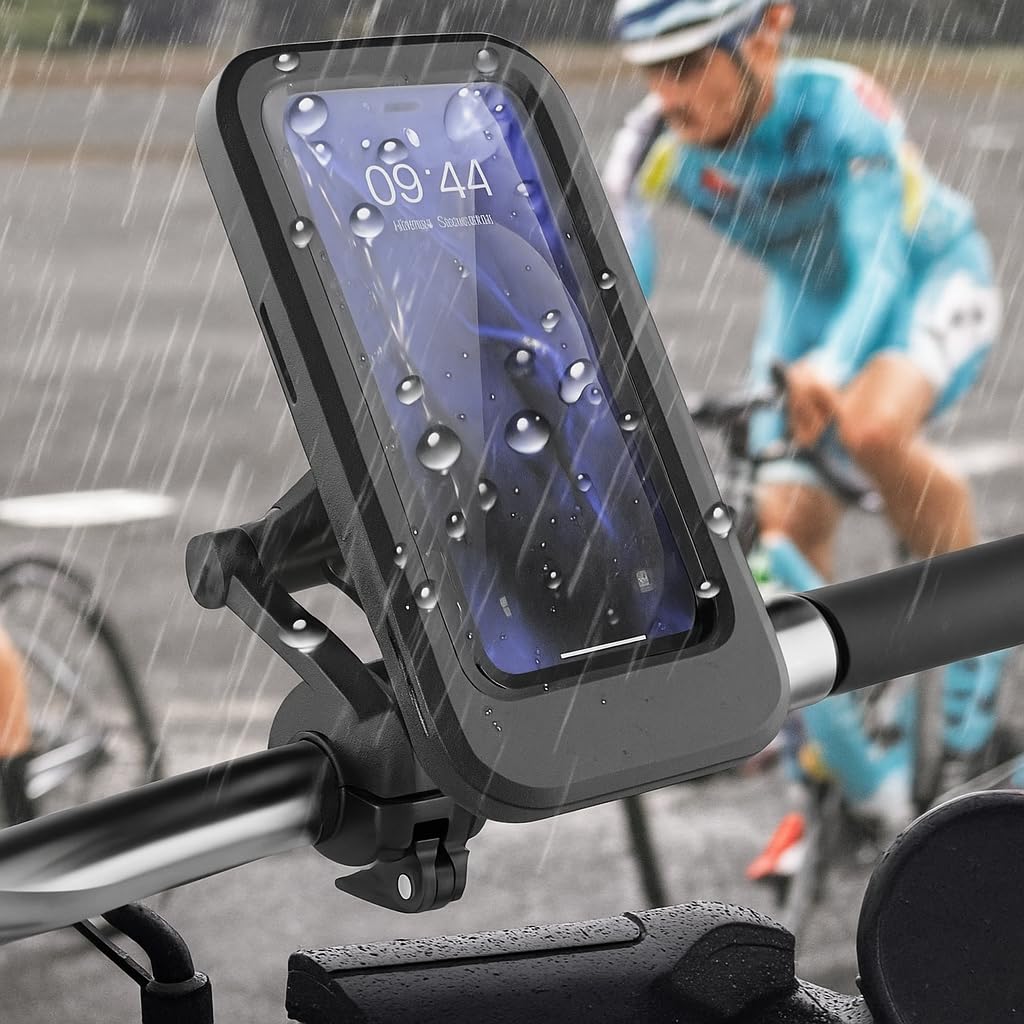 Support étanche pour téléphone portable à vélo حامل جوال مقاوم للماء للدراجة مقاوم للمطر سهل اللمس مع حامل للهواتف الذكية