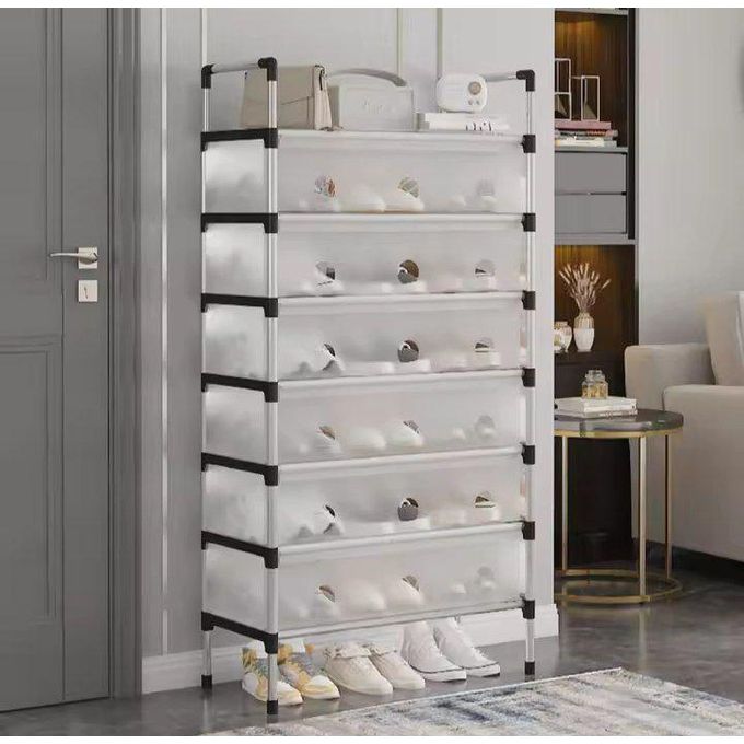 Étagère à Chaussures 7 Niveaux avec Porte Anti-Poussière منظم أحذية 7 طبقات مع غطاء مضاد للغبار