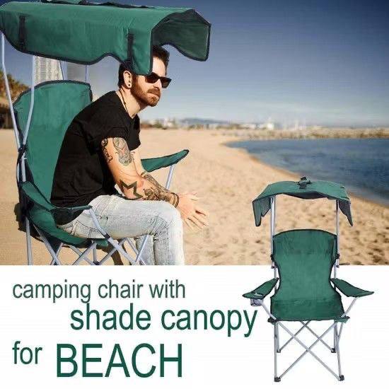 Chaise pliante avec parasol intégré كرسي قابل للطي مع مظلة مدمجة