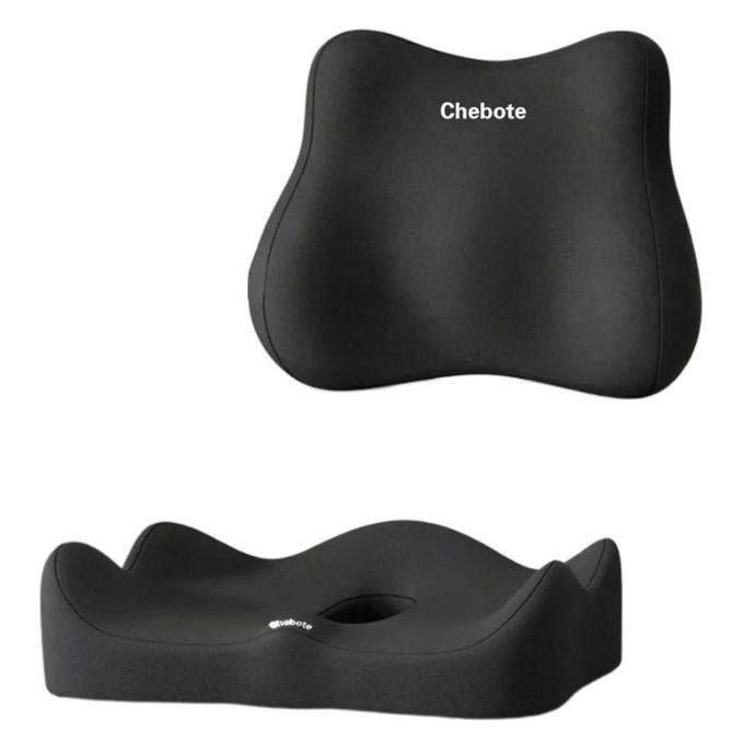 طقم من وسادتين، ووسائد للمقعد، ودعامة للظهر للسيارة وكرسي المكتب Ensemble de deux coussins, coussins d'assise et support lombaire pour chaise de voiture et de bureau