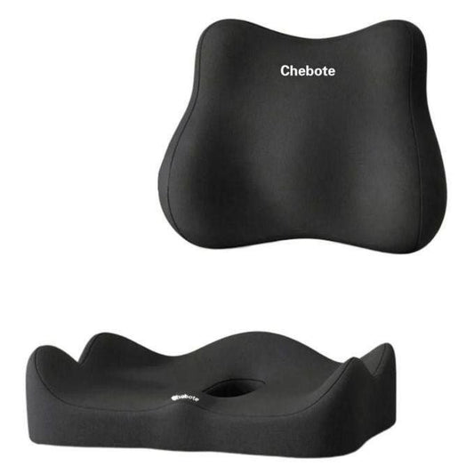 طقم من وسادتين، ووسائد للمقعد، ودعامة للظهر للسيارة وكرسي المكتب Ensemble de deux coussins, coussins d'assise et support lombaire pour chaise de voiture et de bureau