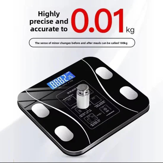 Human Electronic Scale ميزان الكتروني يعمل مع تطبيق Body Fat Scale balance impédancemètre connectée Balance Numérique Intelligente