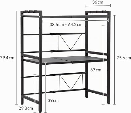 رف ميكروويف قابل للتمديد 3 مستويات Etagère Micro Onde Support Extensible 3 Niveaux Micro Onde