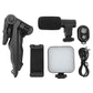 Kit Vlogging Smartphone AY49 RGB avec Trépied, Lampe LED et Micro Sans Fil طقم تصوير فيديو للهواتف الذكية AY49 RGB مع حامل ثلاثي القوائم، وإضاءة LED، وميكروفون لاسلكي للبث المباشر وإنشاء المحتوى