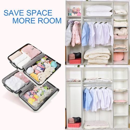 مجموعة من 12 كيس تخزين مفرغ من الهواء مع مضخة يدوية Lot de 12 Sacs de Rangement Sous Vide avec Pompe Manuelle