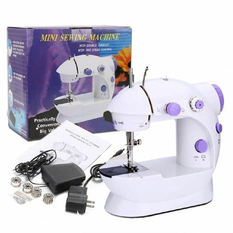 Mini sewing machine ماكينة خياطة صغيرة محمولة بسرعتين قابلة للتعديل، آلات خياطة كهربائية