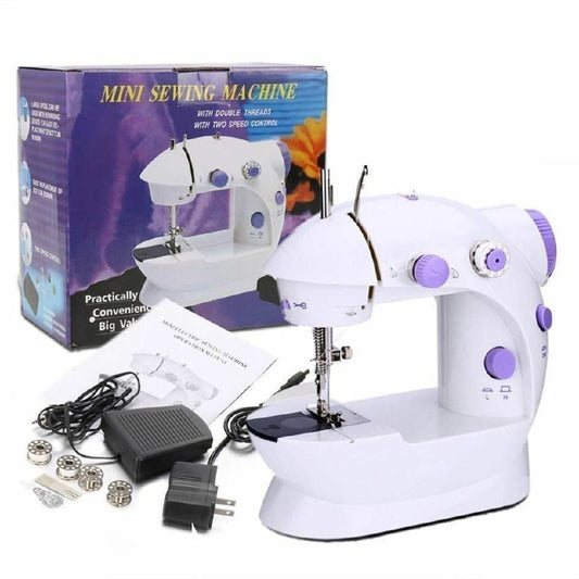 Mini sewing machine ماكينة خياطة صغيرة محمولة بسرعتين قابلة للتعديل، آلات خياطة كهربائية