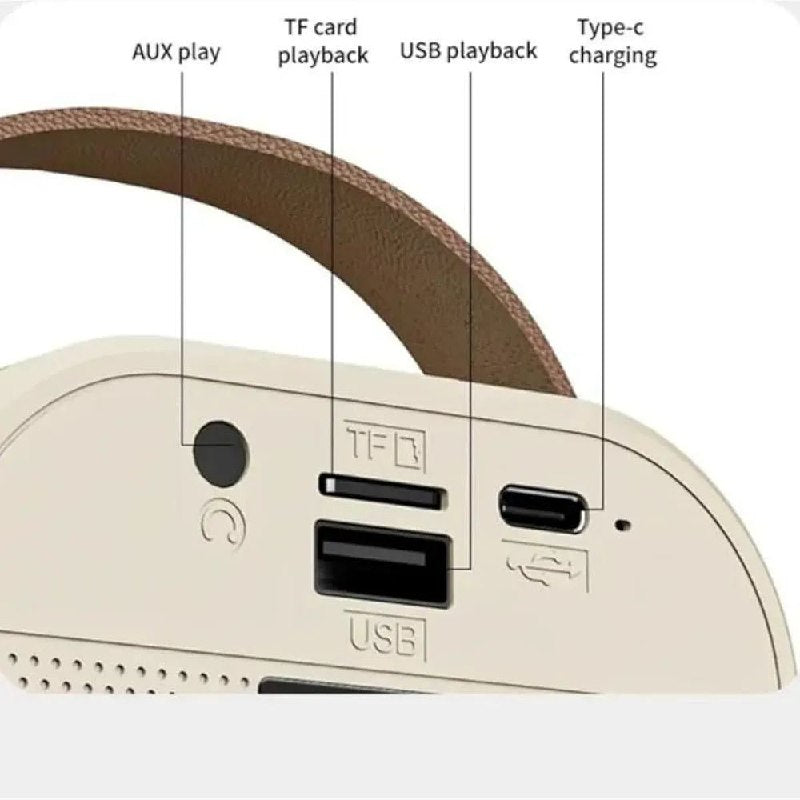 Mini haut-parleur karaoké sans fil Bluetooth K12 مكبر صوت كاريوكي لاسلكي صغير بتقنية بلوتوث K12 مع ميكروفونين