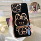 Coque de téléphone avec support caché غطاء مرآة ثلاثي الأبعاد ناعم مقاوم للصدمات