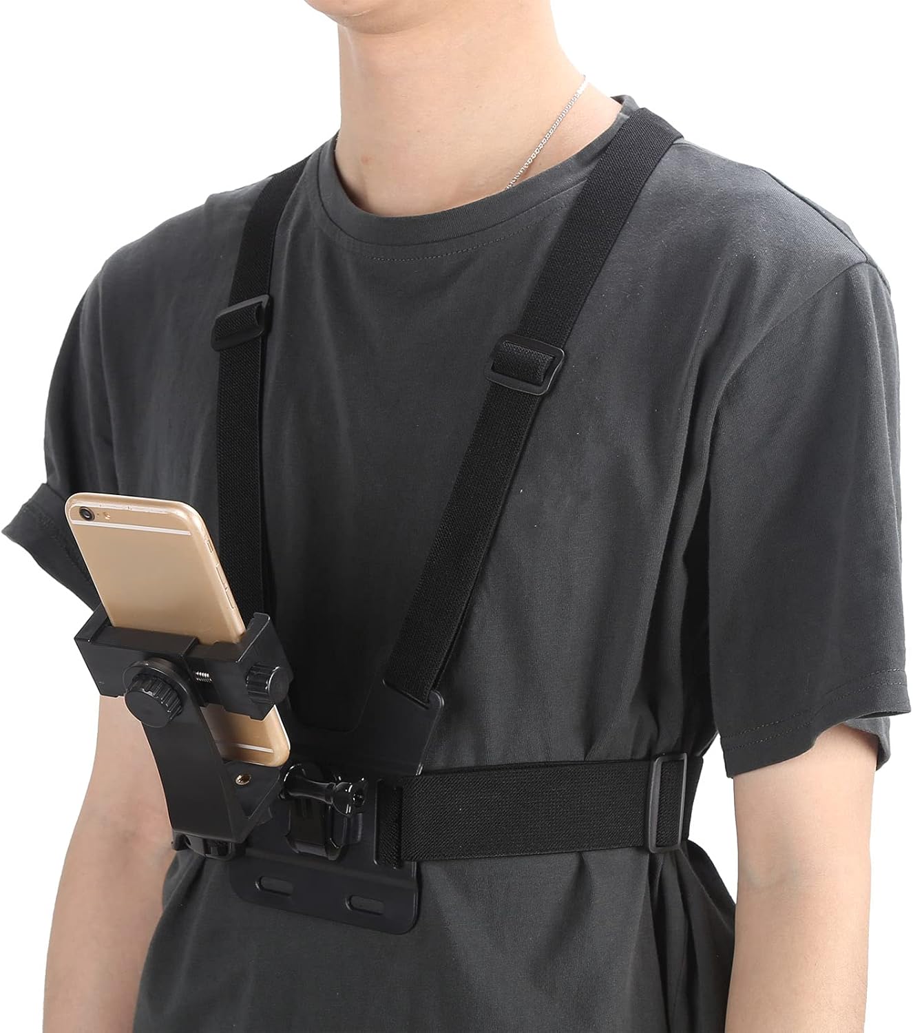 حامل هاتف متعدد الوظائف على الصدر للتصوير Support de poitrine pour téléphone, support multifonction pour filmer et prendre des selfies vidéo