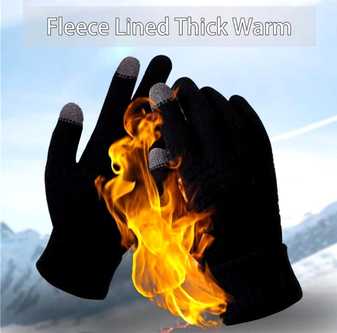 قفازات صوف شتوية دافئة، مقاومة للبرد والرياح Gants d'hiver en polaire, chauds, écran tactile, Anti-froid