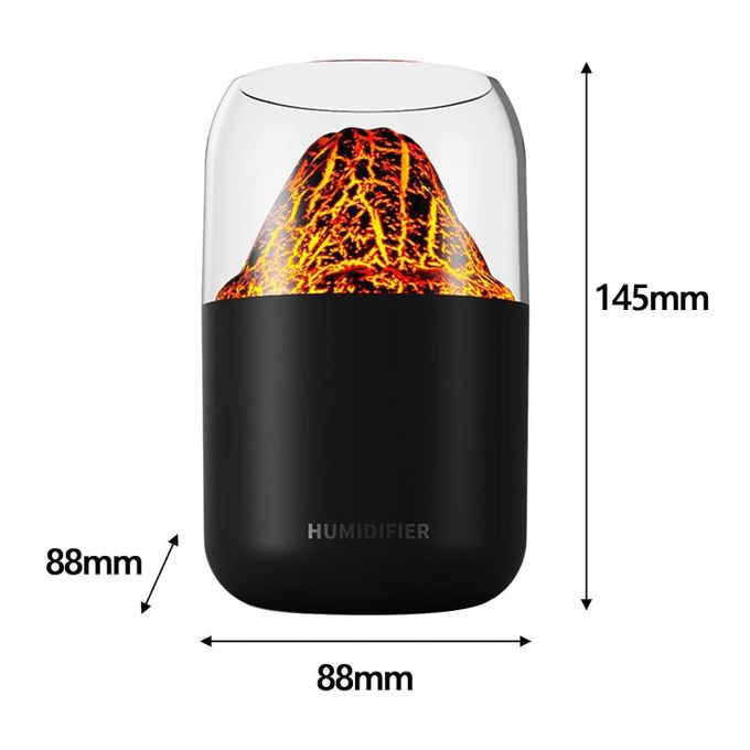 جهاز ترطيب بتصميم مصباح البركان المتشقق Humidificateur à lampe volcan craquelé
