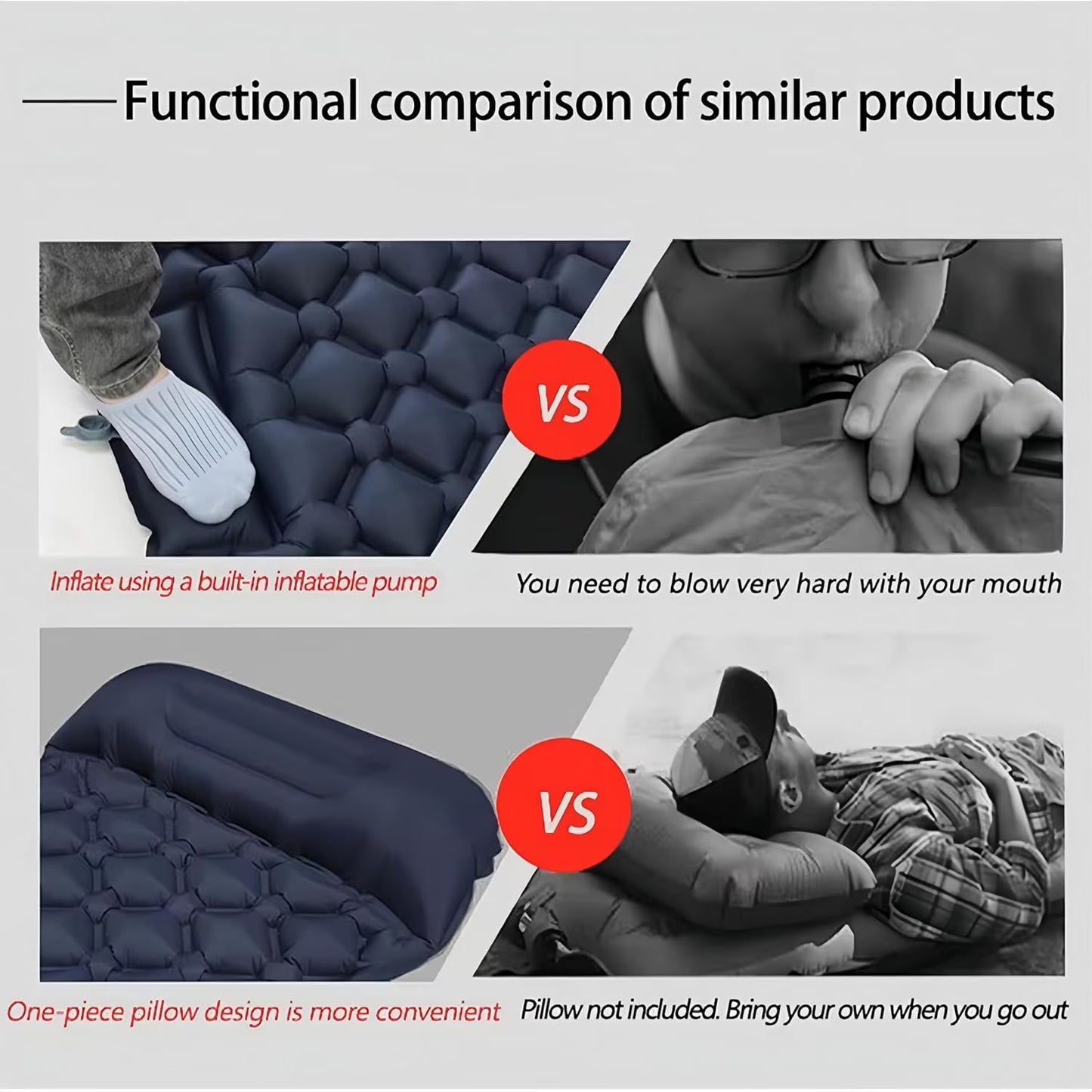 Matelas gonflable , pompe à pied intégrée, étanche مرتبة هوائية قابلة للنفخ، مزودة بمضخة قدم مدمجة، مقاومة للماء