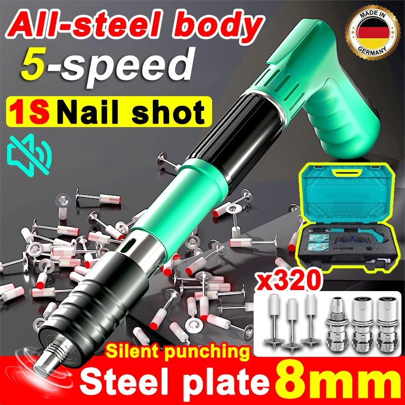 طقم تثبيت على الحائط مع مسدس يدوي وملحقات 100 مسمار Kit de fixation murale avec pistolet manuel et accessoires 100 CLOUS