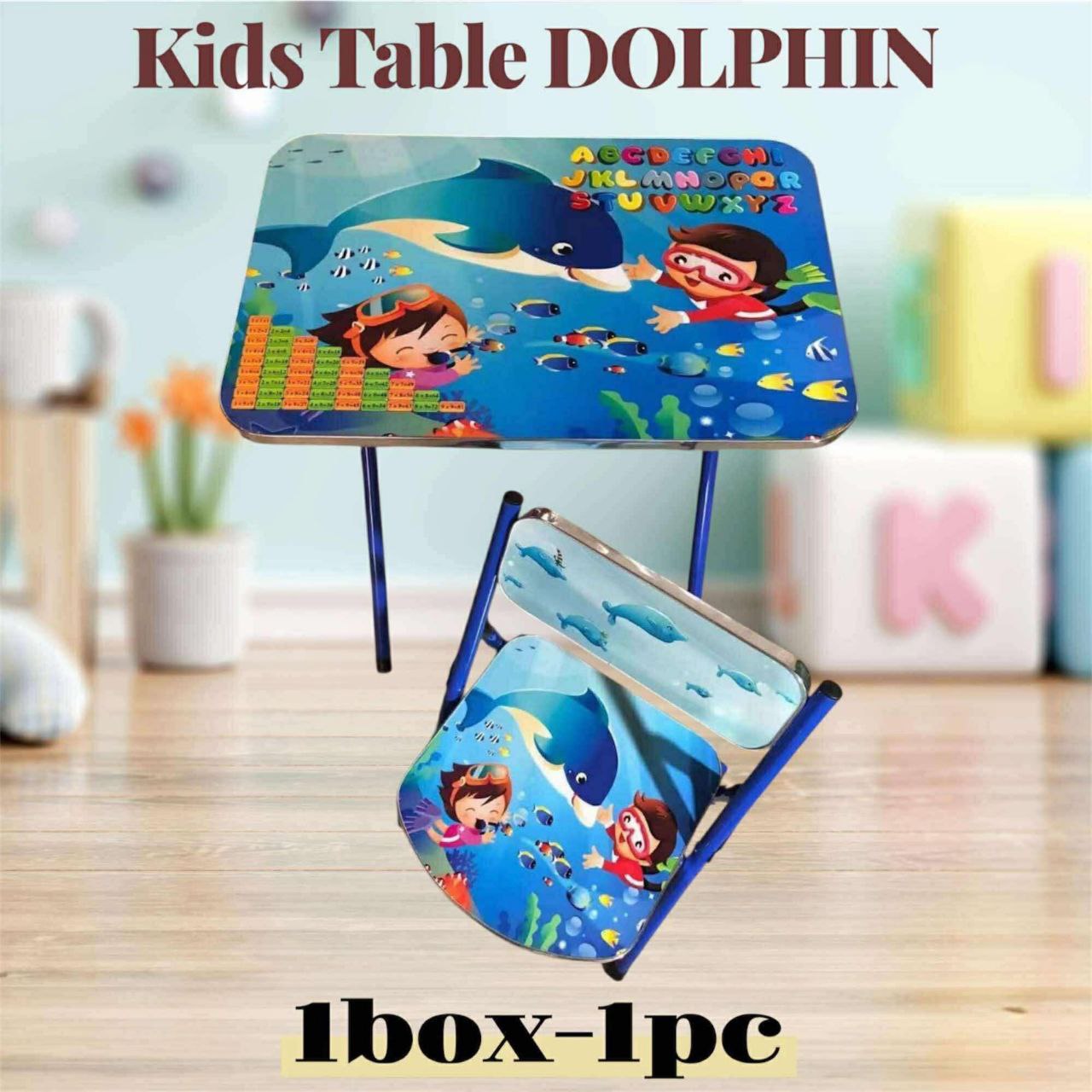 Bureau Enfant Pliant avec Chaise Thème Océan مكتب أطفال قابل للطي مع كرسي تصميم مستوحى من المحيط