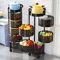 رف مطبخ دوار متعدد الطبقات سلة تخزين أسطوانية 360 درجة Etagère de Cuisine Rotative Multi-Couches Panier de Rangement Cylindrique