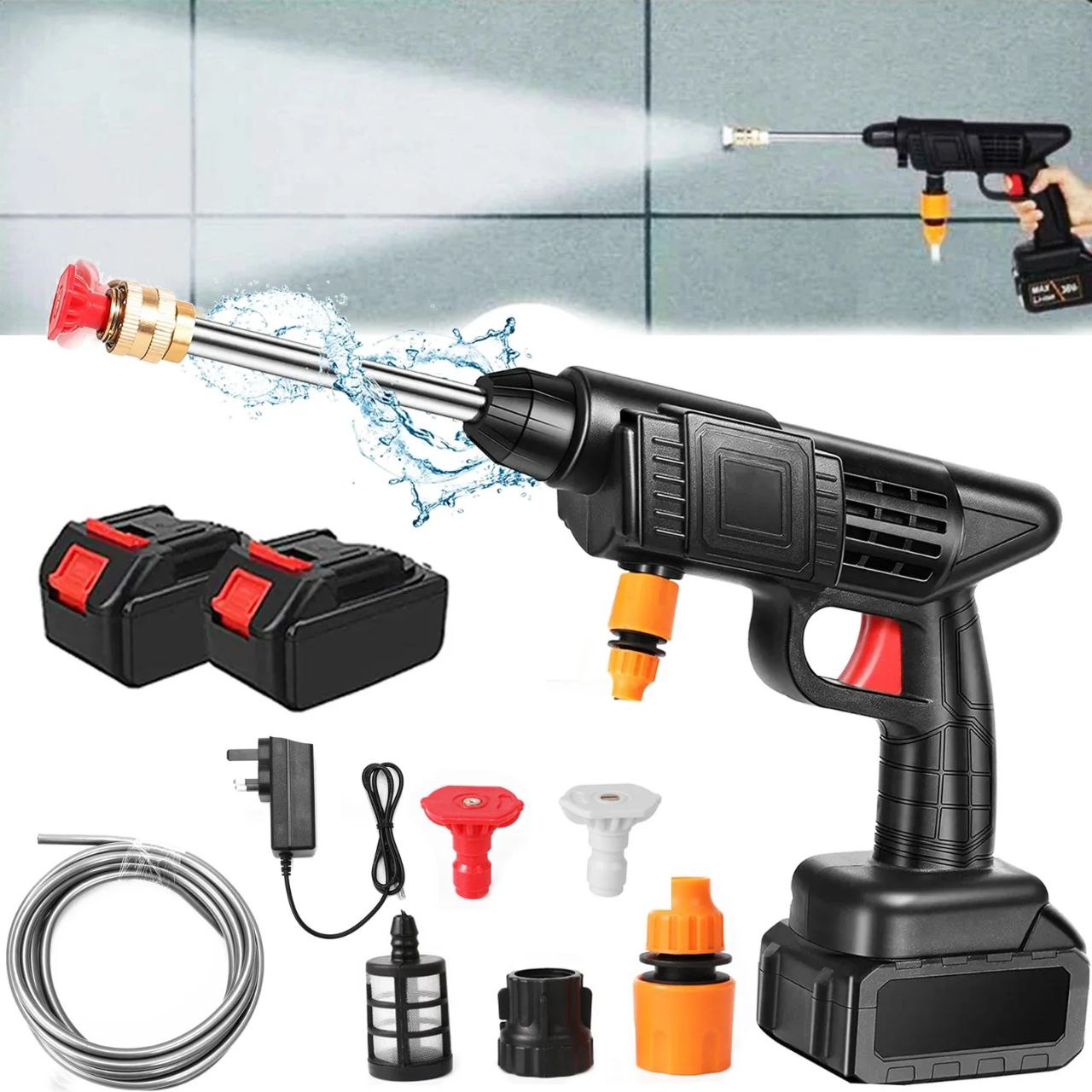 Pistolet de lavage haute pression sans fil مسدس غسيل لاسلكي عالي الضغط