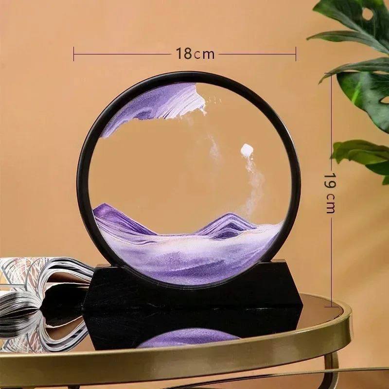 sablier 3D en mouvement liquide, cadre en verre pour garçons et filles