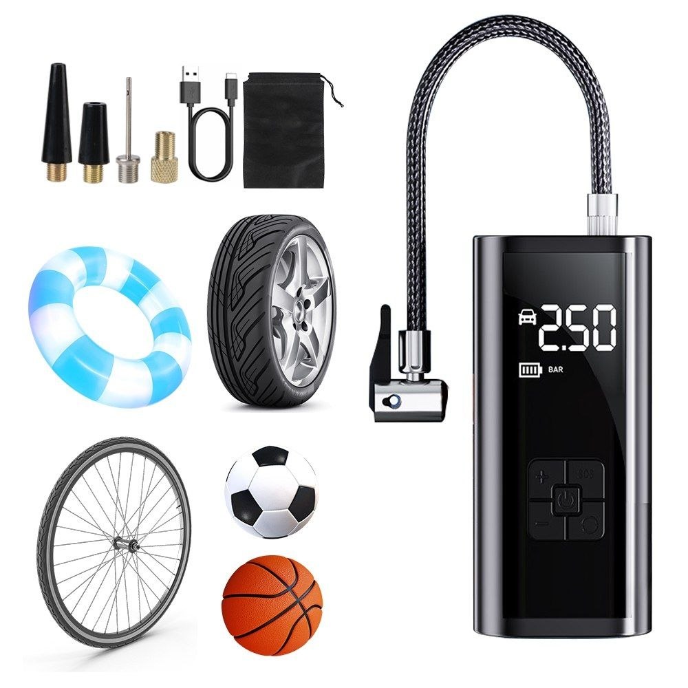 مضخة هواء كهربائية للسيارات، منفاخ إطارات كهربائي أوتوماتيكي Compresseur d'air portatif, Pompe à pneus électrique sans Fil pour Automobiles