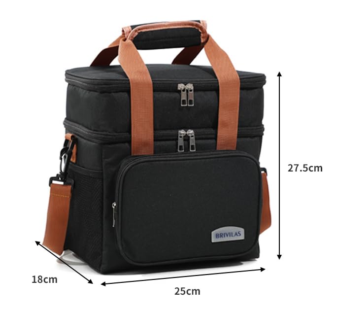 Sac isotherme à double compartiment pour repas, idéal pour les sorties حقيبة حرارية للوجبات بجيبيْن منفصلين، مثالية للنزهات والسفر.