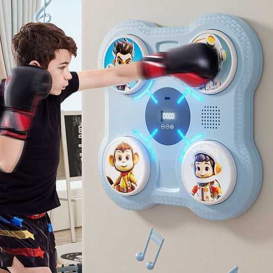 Kids Interactive Boxing Pad with Stickers جهاز الملاكمة التفاعلي للأطفال مزود بملصقات شخصيات ممتعة وأضواء تفاعلية