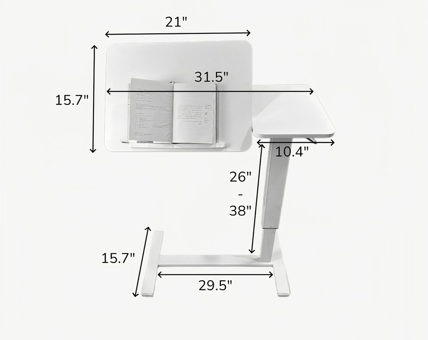 طاولة جانبية للسرير طاولة كمبيوتر محمول بيضاء عصرية بعجلات Table de chevet à roulettes blanche moderne pour ordinateur portable