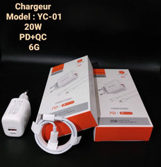 Chargeur YC-01 20W PD QC 6G