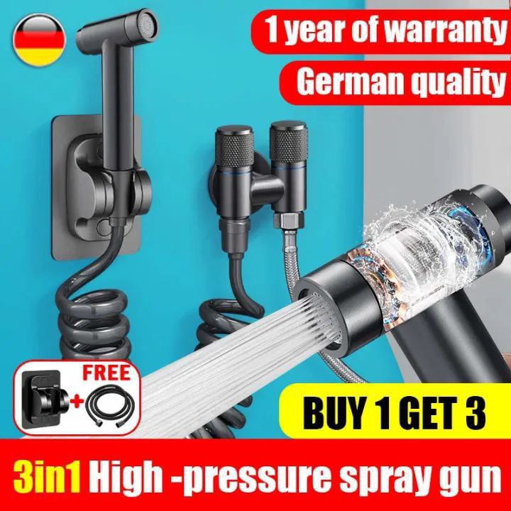 بخاخ المرحاض المثبت على الحائط Douchette de toilette murale Mini douche avec double commande, double valve