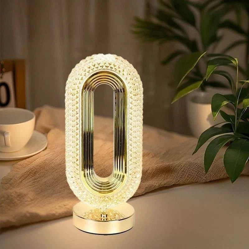 مصباح طاولة كريستالي يعمل باللمس، مزود بمنفذ USB Lampe de Table Cristal Tactile USB 3 Couleurs Éclairage Ambiance