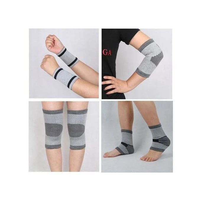 مجموعة معدات الحماية الرياضية، واقيات الذراع، واقيات المعصم، واقيات الركبة Ensemble de protections pour le fitness, protège-bras, protège-poignets, genouillères et protège-chevilles, ensemble de supports pour le corps