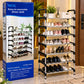 رف معدني متعدد المستويات وقابل للتعديل لتخزين الأحذية Etagère de rangement pour chaussures modulaire en métal à plusieurs niveaux