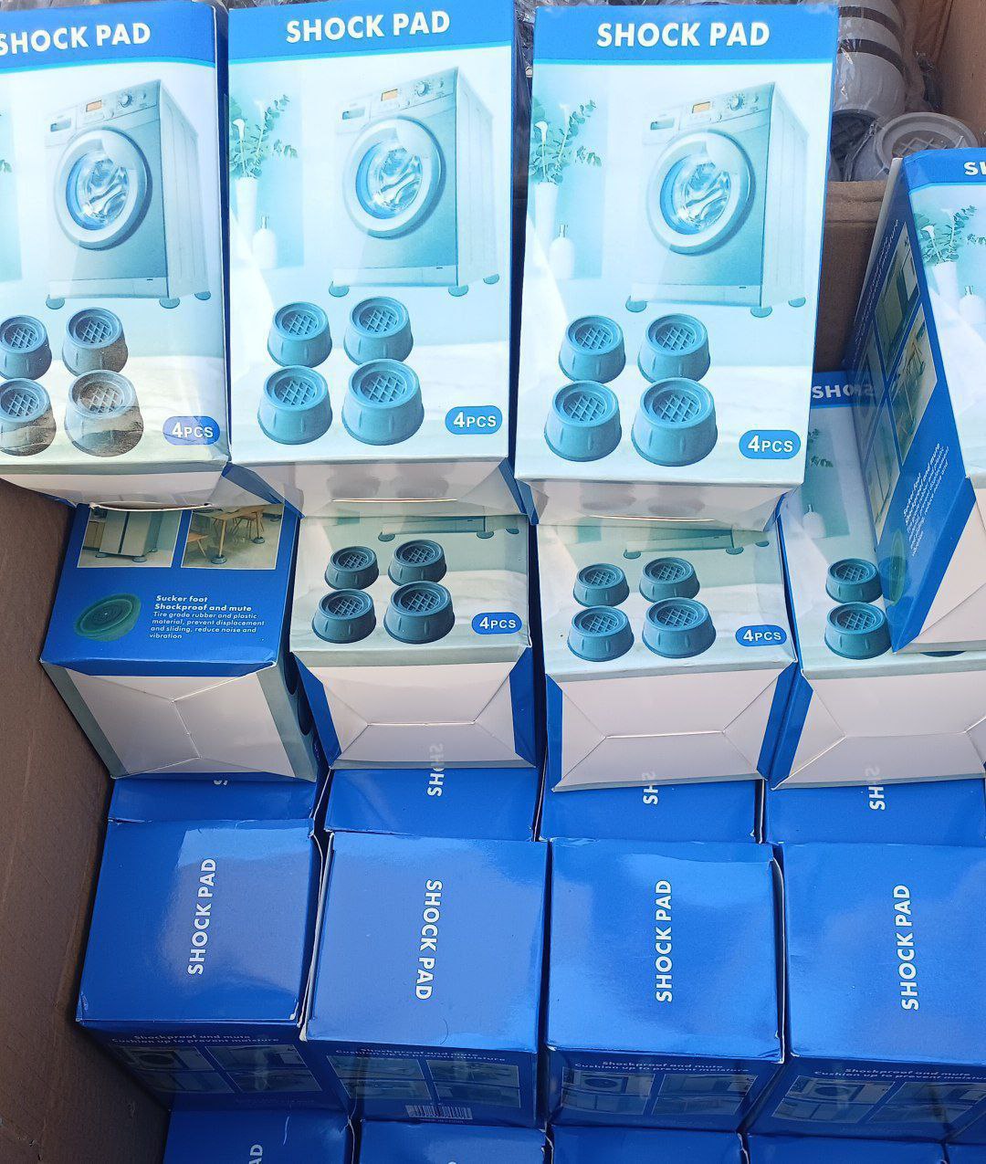 4 قطعة حامل غسالة مضاد للاهتزاز ، وسادات مضادة للاهتزاز 4pcs Support de machine à laver anti-vibration, Tampons antivibration