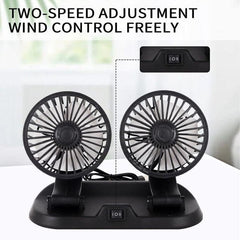 مروحة سيارة برأسين Double-Headed Vehicle Fan Ventilateur de véhicule à double tête