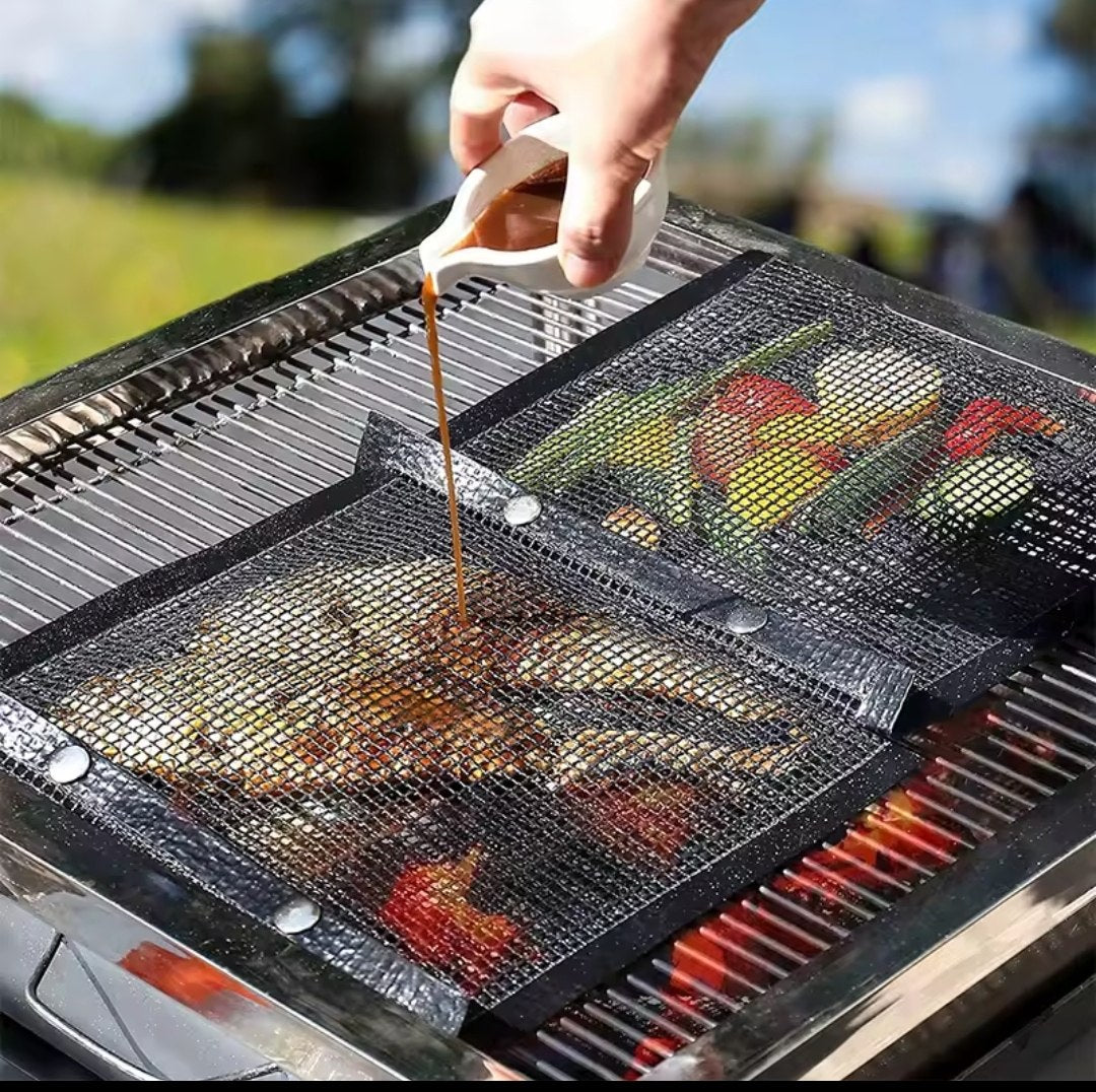 Sac Barbecue en Maille Anti-Adhésif حقيبة شواء شبكية غير لاصقة -مقاومة للحرارة، قابلة لإعادة الاستخدام وسهلة التنظيف