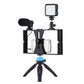 Kit d'éclairage LED 4 en 1 pour vlogging, selfies مجموعة إضاءة LED 4 في 1 للبث المباشر لتصوير السيلفي وكاميرات الفيديو للهواتف الذكية مع ميكروفون