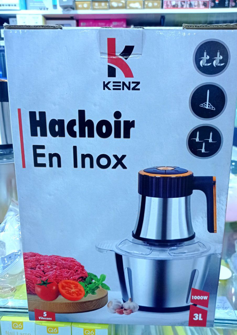 هشوار 3لتر   5 شفرات  1000 واط  انوكس Hachoir inox à 5vitesses 1000W 3L