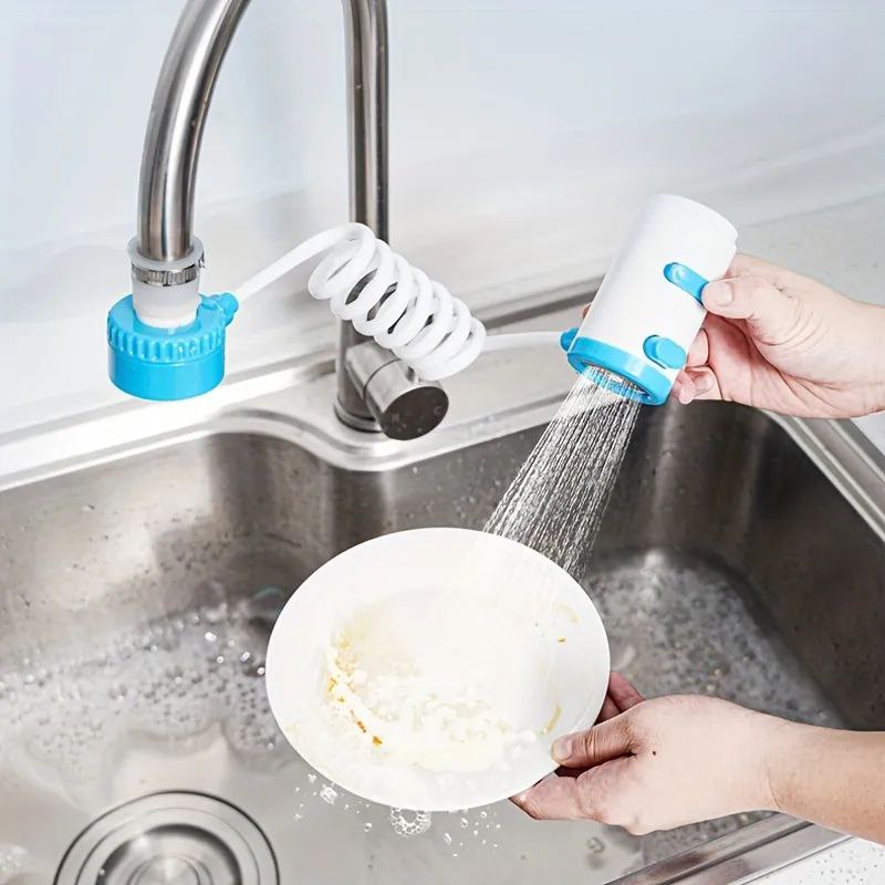 Multi functiuna faucet extender Tuyau Long et Rotatif,Rallonge de Cuisine,Portable,Extensible,Moussant,Tube à Ressort