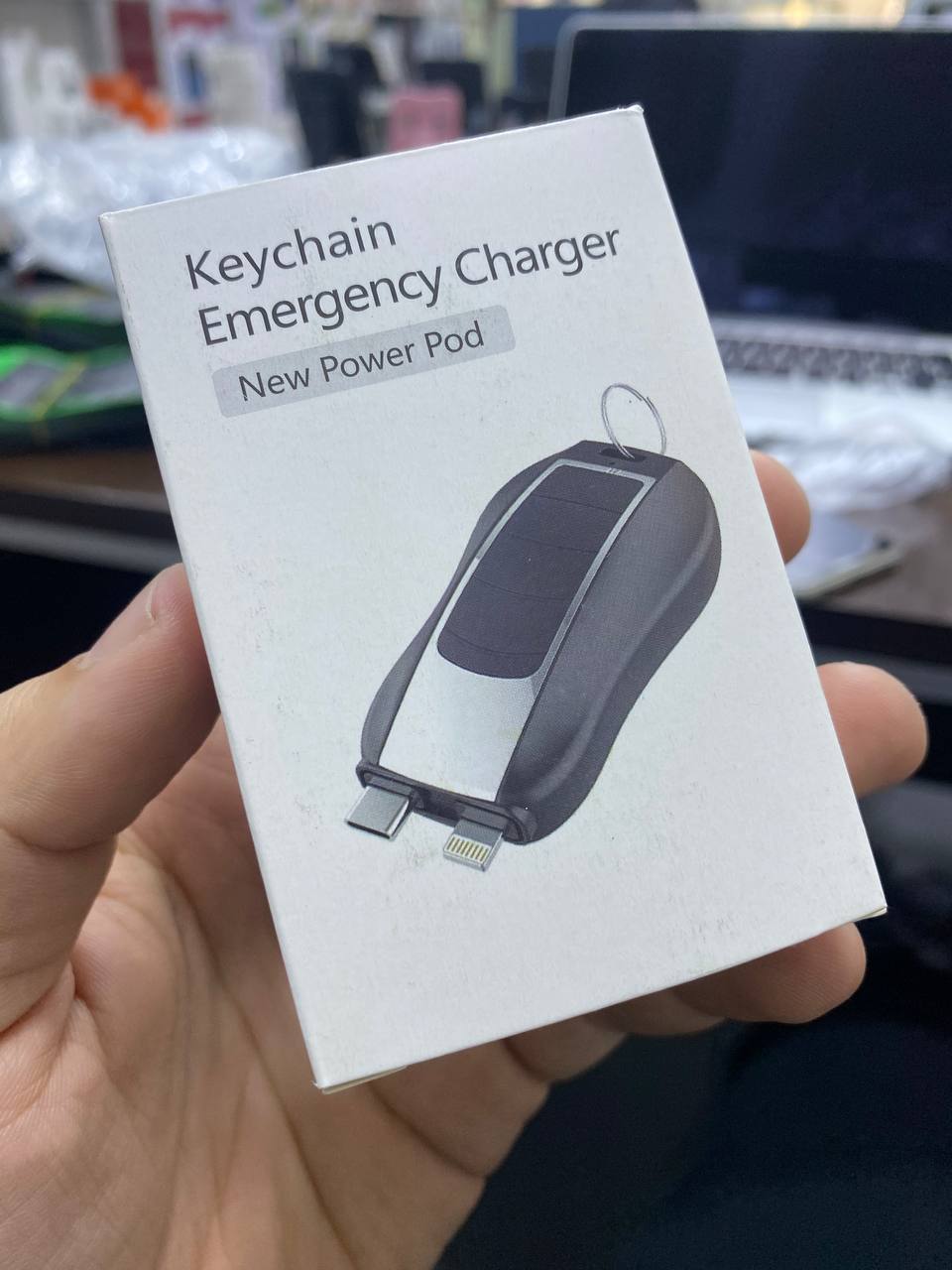 Mini Power Bank KeyChain Emergency Charger Boîtier de charge portable en forme de porte-clés, mini boîtier de type C