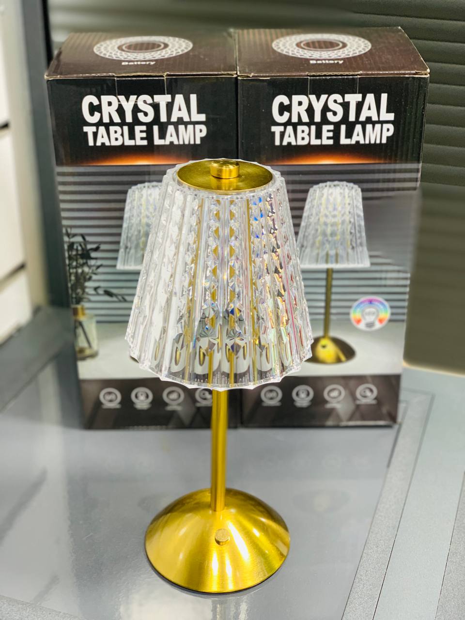 Lampe de table en cristal de diamant aste avec capteur tactile, lampe de bureau sans fil, veilleuse de chevet, éclairage en cristal pour hôtel et restaurant