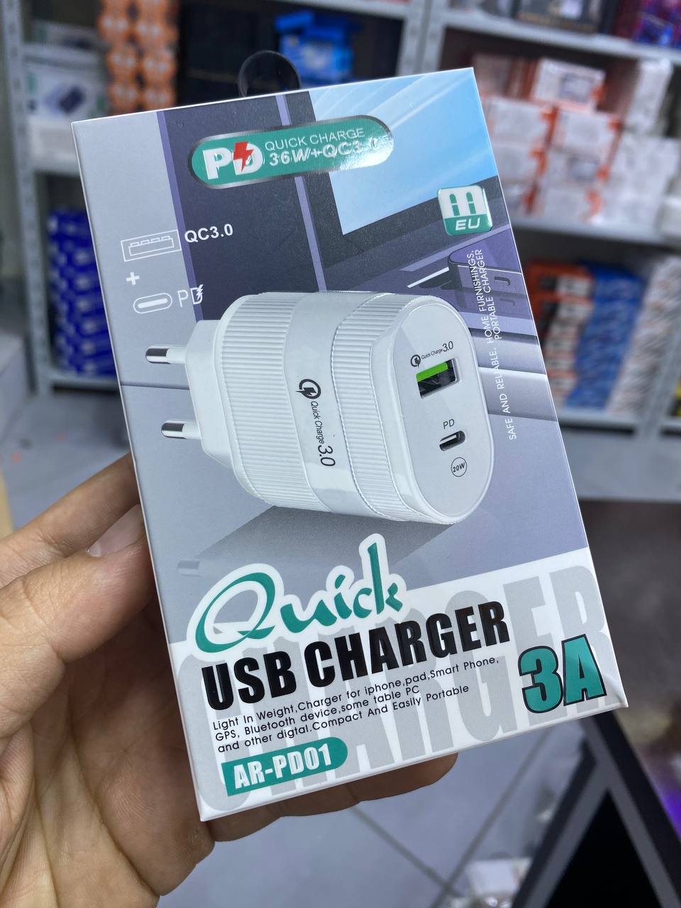 Chargeur rapide 3A 36W USB Charger AR PD01