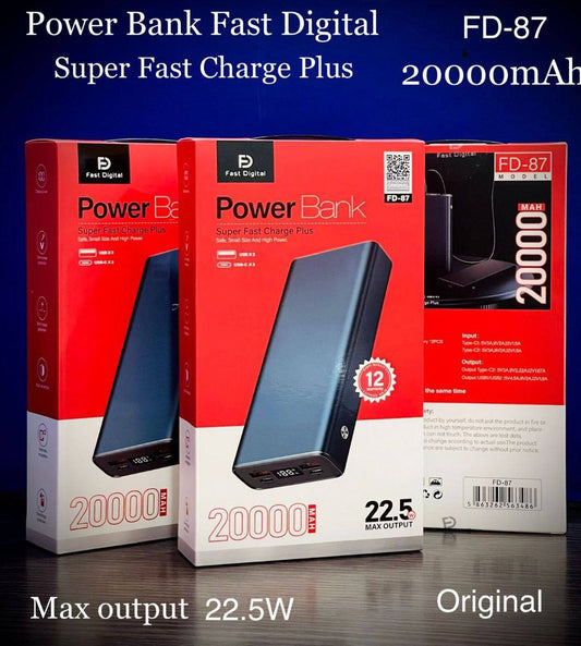 Power bank charge rapide 20000mAh