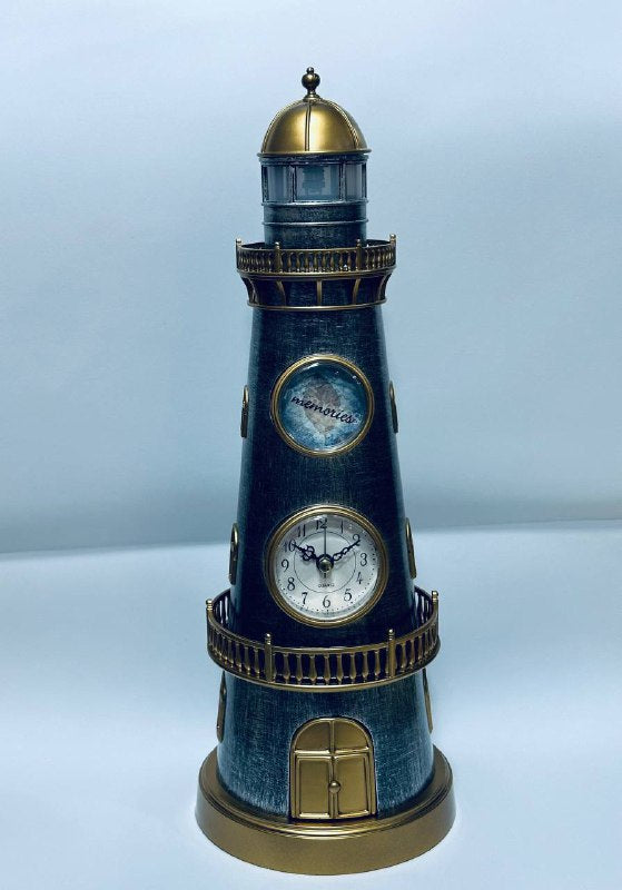 Horloge en forme de phare avec balise de mer, ameublement de maison, accessoires de photographie, décoration