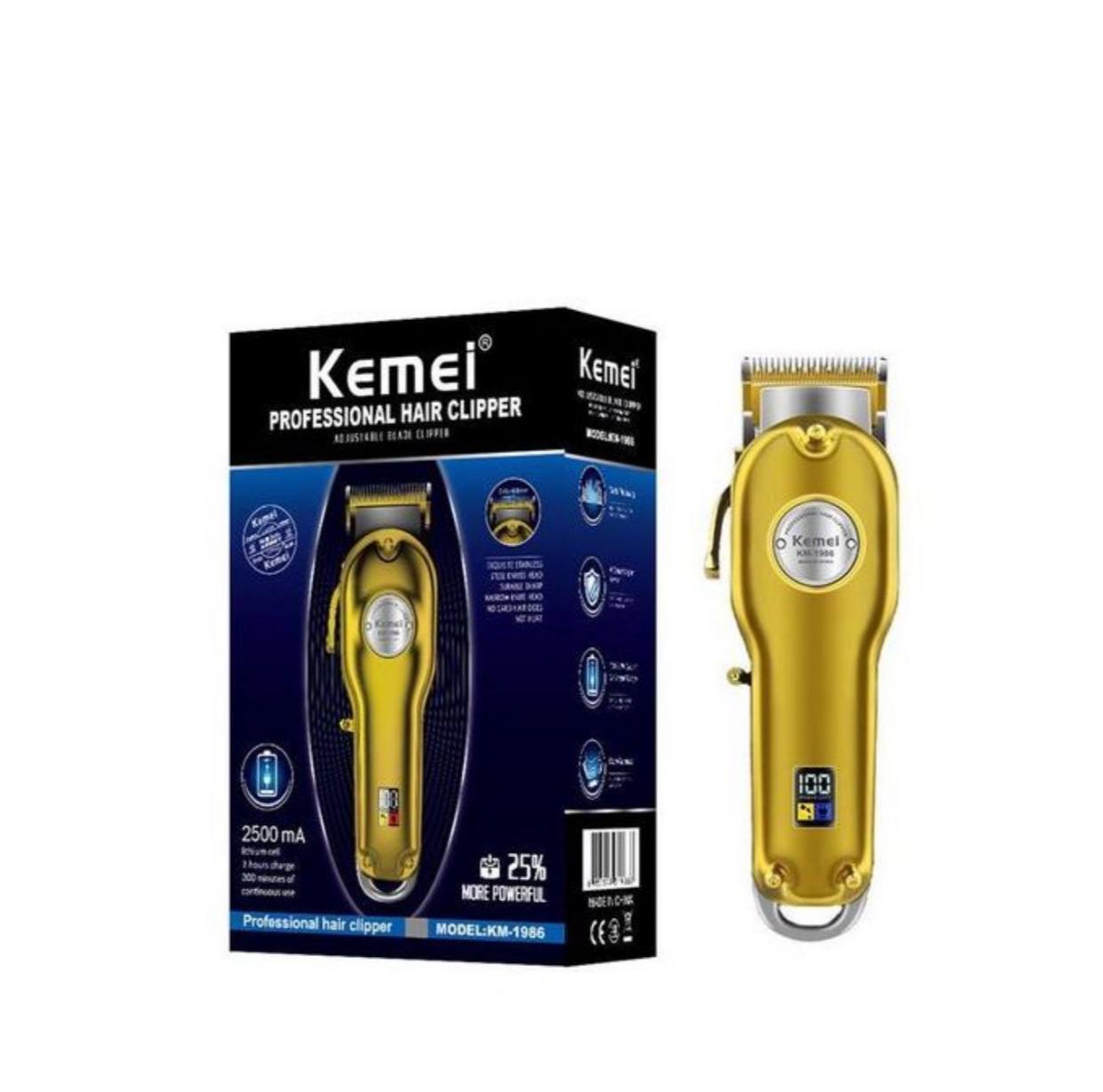 Kemei 1986 tondeuse cheveux professionnelle pour coiffeur et barbier rasoir électrique sans fil avec écran Lcd et port USB pour hommes tondeuse barbe rasoir electrique homme coiffure tagliacapelli